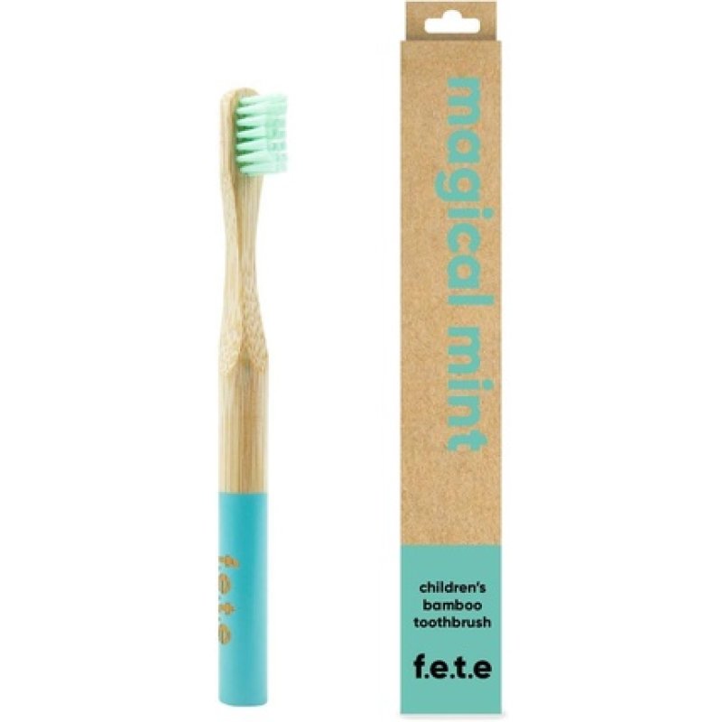 f.e.t.e Magical Mint Children's Bamboo Toothbrush Biodegradable Compostable Handle Recyclable Soft Bristles Sustainable