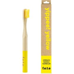 f.e.t.e Yippee Yellow Children's Bamboo Toothbrush Biodegradable Compostable Handle Recyclable Soft Bristles