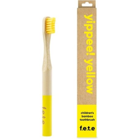 f.e.t.e Yippee Yellow Children's Bamboo Toothbrush Biodegradable Compostable Handle Recyclable Soft Bristles