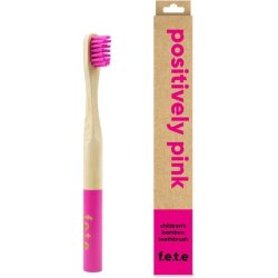 f.e.t.e Positively Pink Children's Bamboo Toothbrush Biodegradable Compostable Handle Recyclable Soft Bristles
