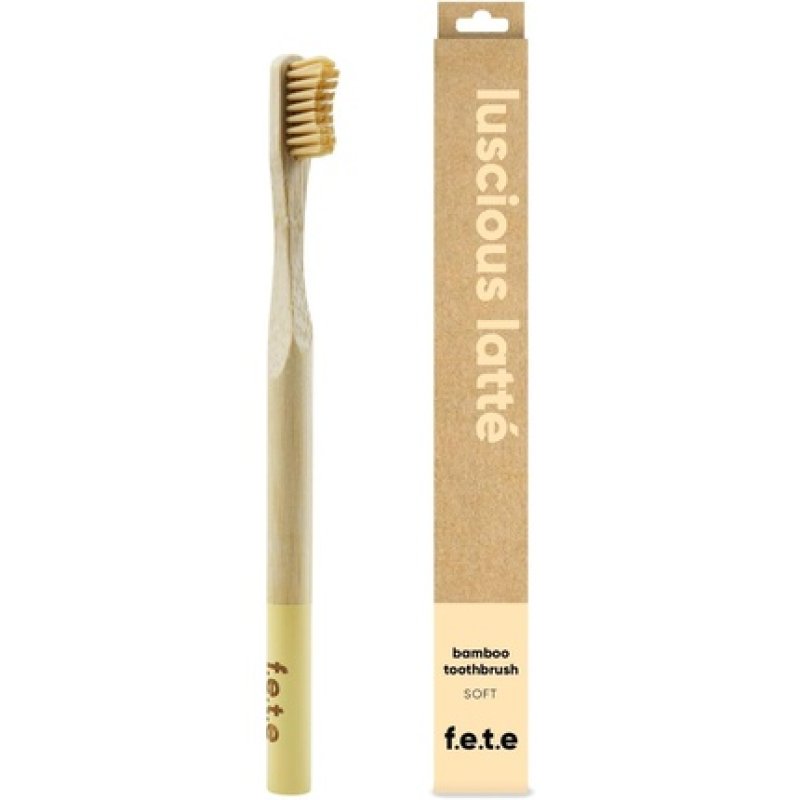 f.e.t.e Luscious Latte Bamboo Toothbrush Biodegradable Handle Recyclable Soft Bristles Sustainable Vegan 1 Count
