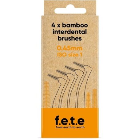 f.e.t.e Orange ISO Size 1-0.45mm Bamboo Interdental Brushes Biodegradable Compostable Handle Recyclable Soft Bristles