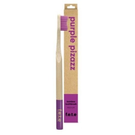 F.E.T.E Bamboo Toothbrush Medium Bristles - Purple Pizazz