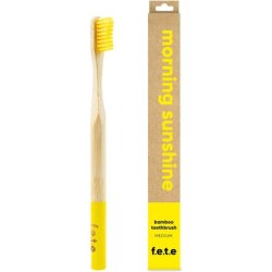 f.e.t.e Morning Sunshine Bamboo Toothbrush Biodegradable Compostable Handle Recyclable Medium Bristles Sustainable