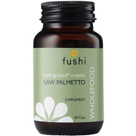 Fushi Organic Saw Palmetto Capsules 60 Capsules - Fresh-Ground Whole Food Pure Active Ingredients