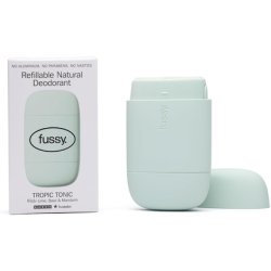 Fussy Natural Refillable Deodorant Aluminium Free 24 Hour Protection Lime Scent and Mint Green Case Lime Basil &