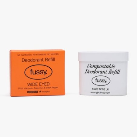 Fussy Natural Deodorant Refill Aluminium Free Citrus Scent 24 Hour Protection Wide Eyed Mandarin Grapefruit Pepper