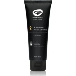 Green People for Men No.2 Soothing Shaving Gel 100ml Natural Organic 2-in-1 Face Wash Gentle on Sensitive Skin SLS Free