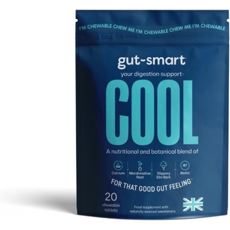 Gutsmart Cool Chewable Tablets Heartburn Relief Antacid Natural Supplements For Healthy Digestion 20 Count