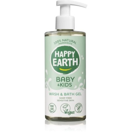 Happy Earth Bath & Wash Gel for Baby & Kids - 300 ml, 100% Natural