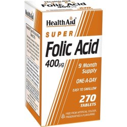 HealthAid Folic Acid 400g 270 Tablets