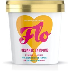 Here We Flo Organic Tampons Regular and Super Combo Pack 16 Count