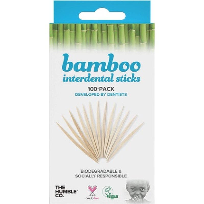 Humble Bamboo Interdental Sticks Everyday Toothpicks Developed by Dentists 100 Pieces