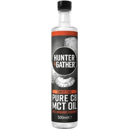 Hunter & Gather Pure C8 MCT Oil 500ml Triple Steam Distilled Organic Coconut Keto Low Carb Paleo