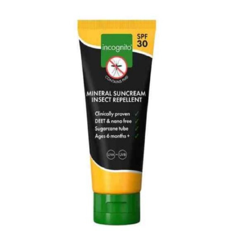 Incognito Mineral Suncream with PMD Insect Repellent SPF30 Sun Cream UVB UVA