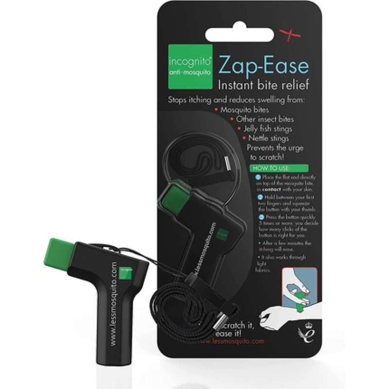 INCOGNITO Zap Ease Electronic Insect Sting & Bite Relief for Up to 1,000 Bites 25g Black