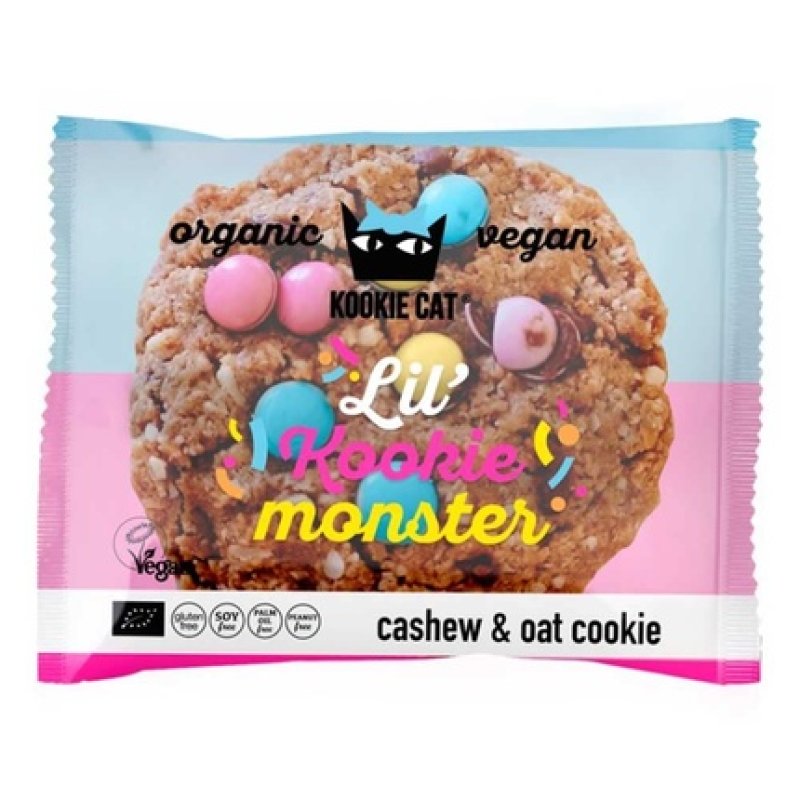 Kookie Cat Cashew & Oat Cookies Mini, Lil' Kookie Monster, 50g
