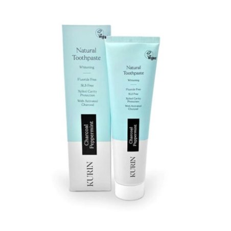 Kurin Natural Whitening Toothpaste Charcoal Peppermint 100ml Fluoride Free