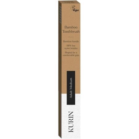Kurin Adults Medium BPA Free Bamboo Toothbrush White