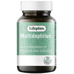 Lifeplan Multidophilus Live Cultures Supplement 100 Capsules - 4 Billion CFU Per Capsule for Digestives