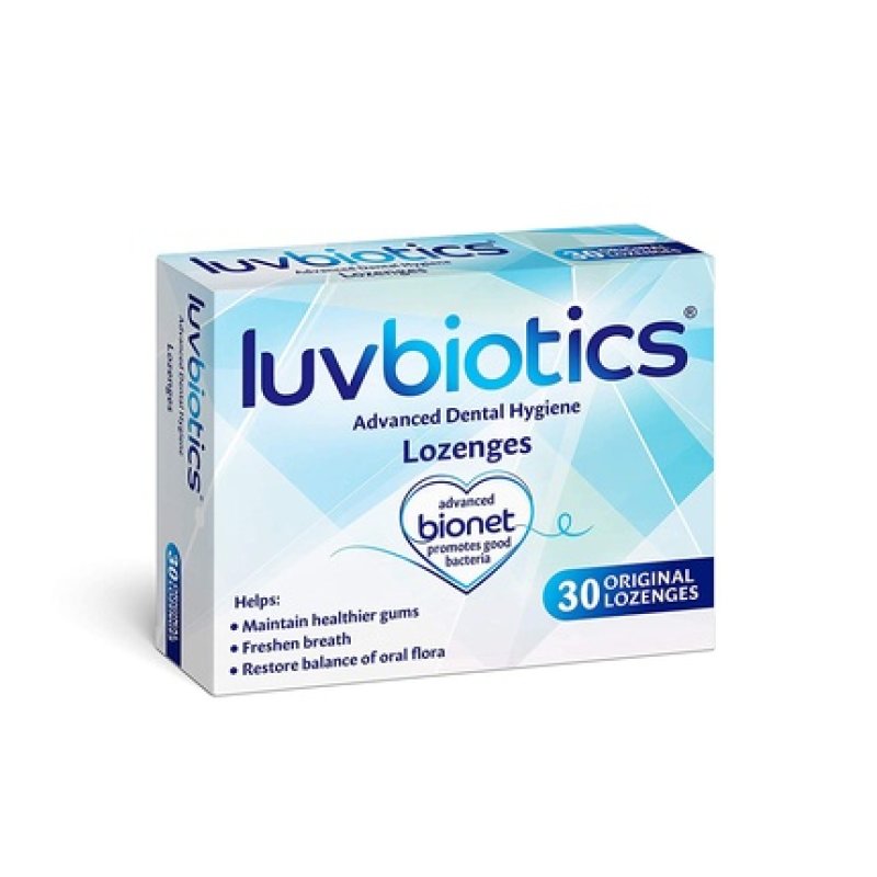 Luvbiotics Advanced Dental Hygiene Lozenges with Oral Probiotics, Xylitol and Aloe Vera 30 Pack