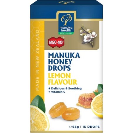 Manuka Honey Mgo 400 Drops 65g With Lemon Flavor And Vitamin C Manuka Health