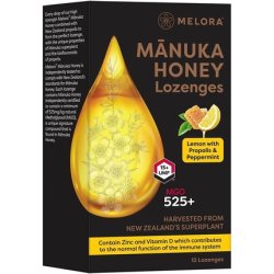 Melora High Strength Manuka Honey Lozenges 525 Mgo Umf 15 With Propolis Lemon & Peppermint Flavour