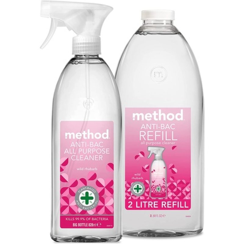 Method Antibacterial Spray, All Purpose Cleaner, Wild Rhubarb, 828 Ml Method