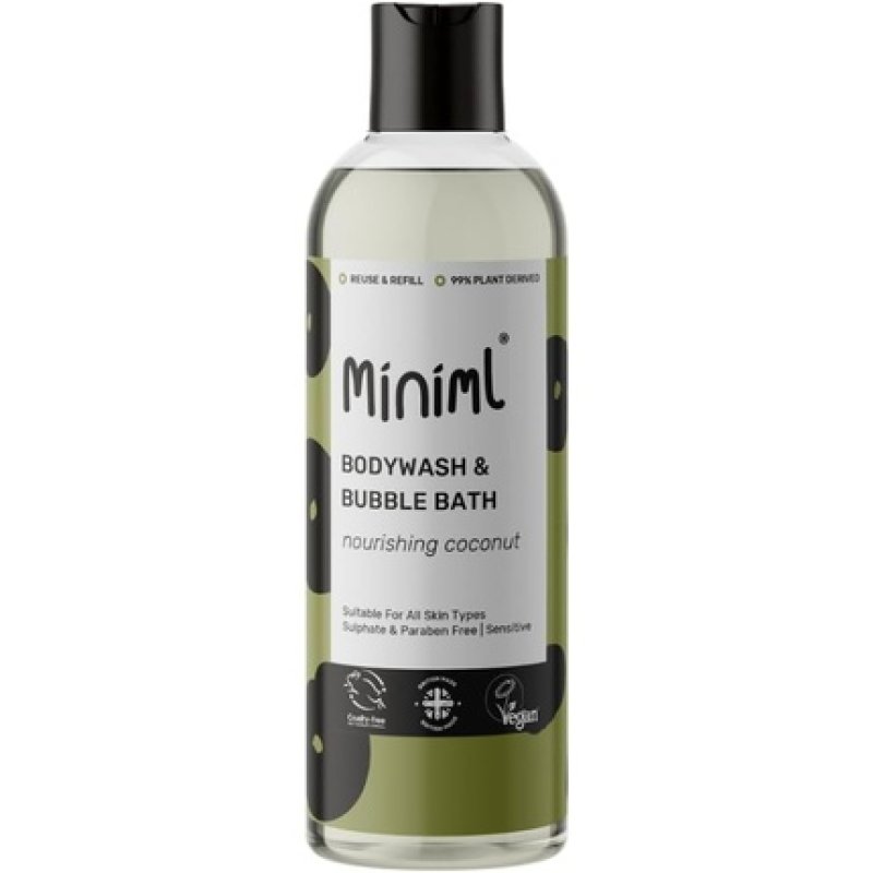 Miniml All Natural Body Wash And Bubble Bath 500ml Moisturising Coconut