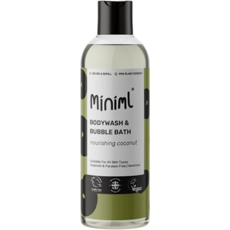 Miniml All Natural Body Wash And Bubble Bath 500ml Moisturising Coconut