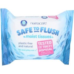 Natracare Safe to Flush Toilet Moist Tissue 30 Wipes