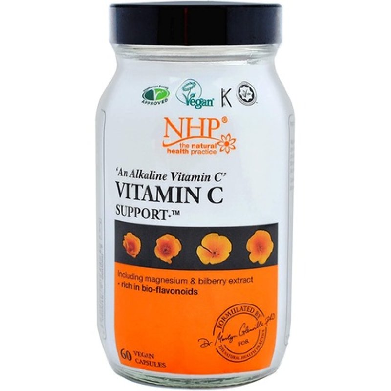 Natural Health Practice Vitamin C Support Supplement 60 Capsules - Immune Booster for Vegans and Vegetarians