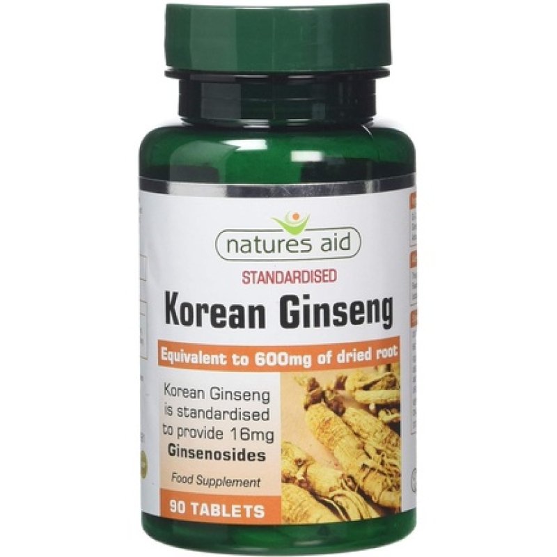 Natures Aid Korean Ginseng 40mg 90 Tablets