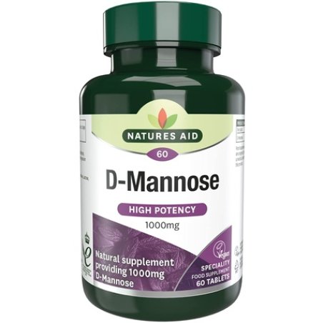 Natures Aid D-Mannose 1000mg Vegan-Friendly Supplement 60 Tablets