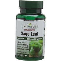 Natures Aid Sage Leaf 50mg with 2mg Rosmarinic Acids Vegan 90 Tablets