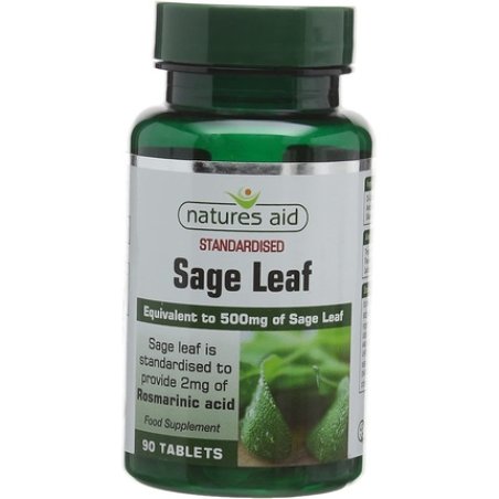 Natures Aid Sage Leaf 50mg with 2mg Rosmarinic Acids Vegan 90 Tablets