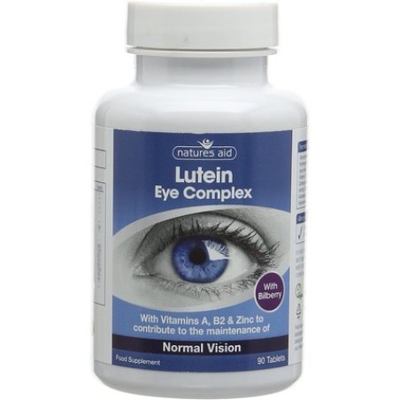 Natures Aid Lutein Eye Complex with Bilberry 90 Tablets - Vegan Society Approved