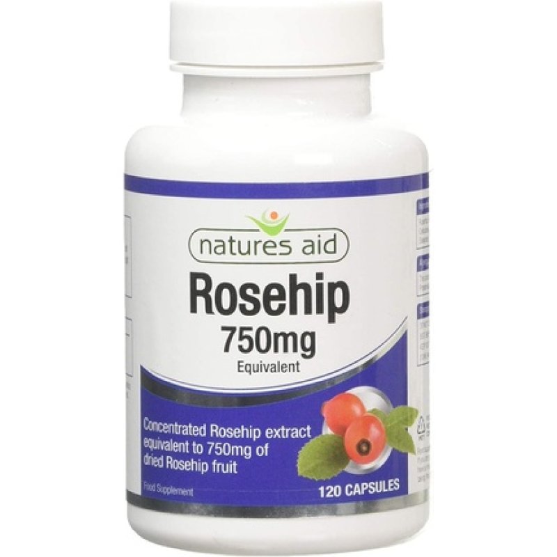 Natures Aid Rosehip 750mg Rosa Canina Extract Vegan 120 Capsules