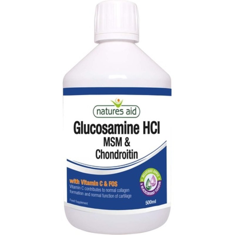 Natures Aid Glucosamine MSM and Chondroitin Liquid with Vitamin C Apple and Blackcurrant Flavour 500ml
