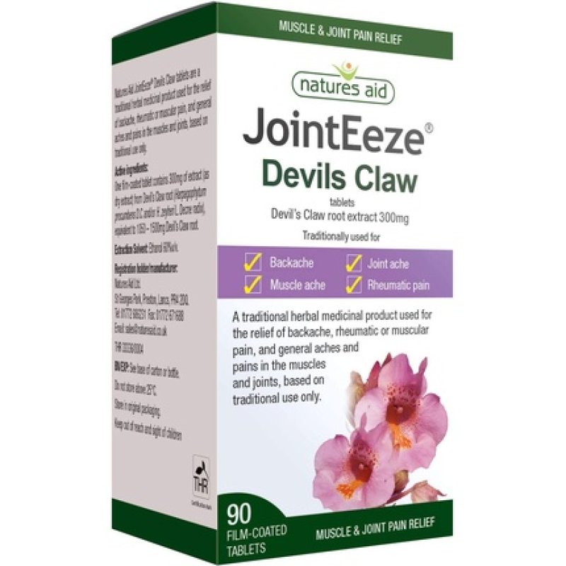 Natures Aid JointEeze Devils Claw Root Extract 300mg 90 Film Coated Tablets