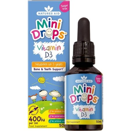 Natures Aid Vitamin D3 Mini Drops for Infants and Children Sugar Free 50ml