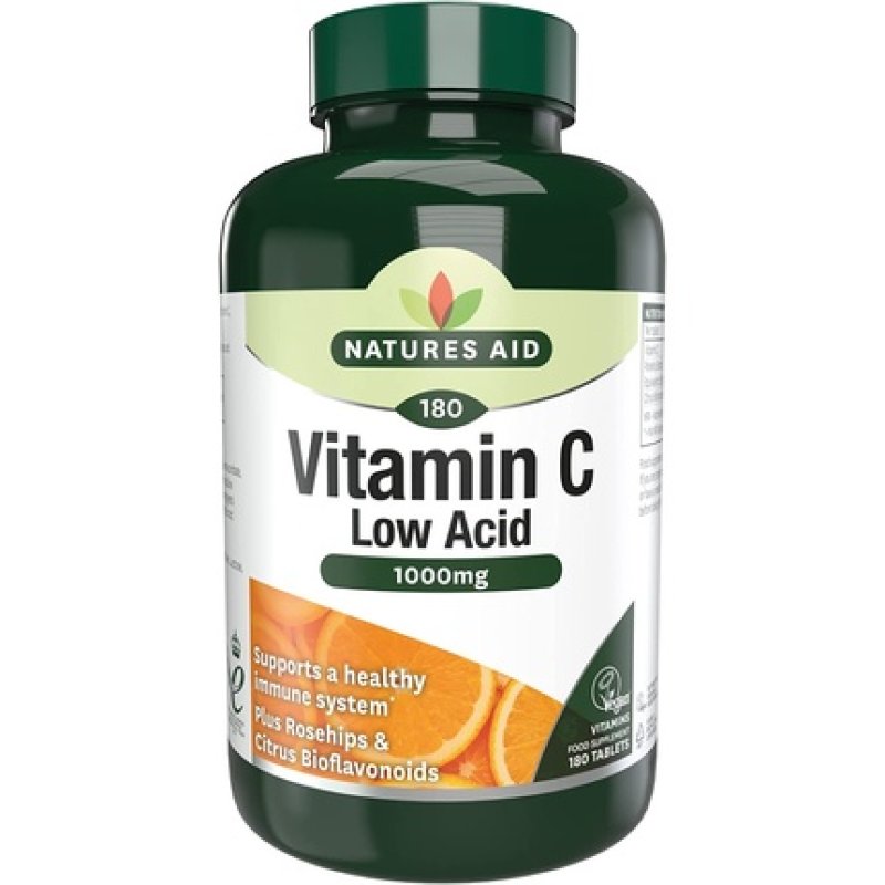 Natures Aid Vitamin C 1000mg Low Acid 180 Tablets