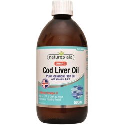 Natures Aid Health Cod Liver Oil Liquid 500ml - Pack of 3