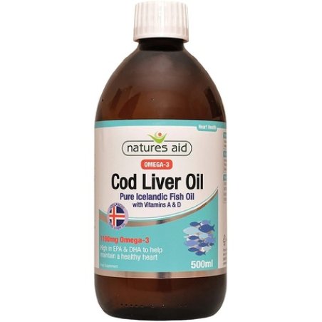 Natures Aid Health Cod Liver Oil Liquid 500ml - Pack of 3