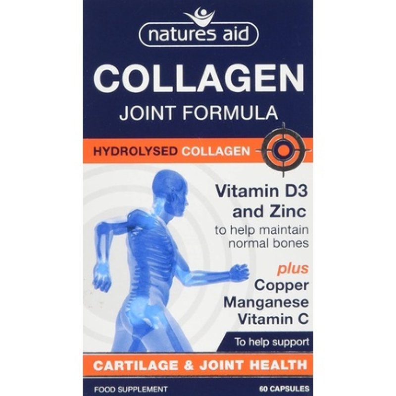Natures Aid Collagen Joint Formula with Vitamin C, Copper and Manganese 60 Capsules
