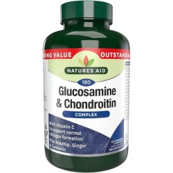 Natures Aid Glucosamine and Chondroitin Complex with Vitamin C, Rosehip, Ginger and Turmeric 180 Capsules