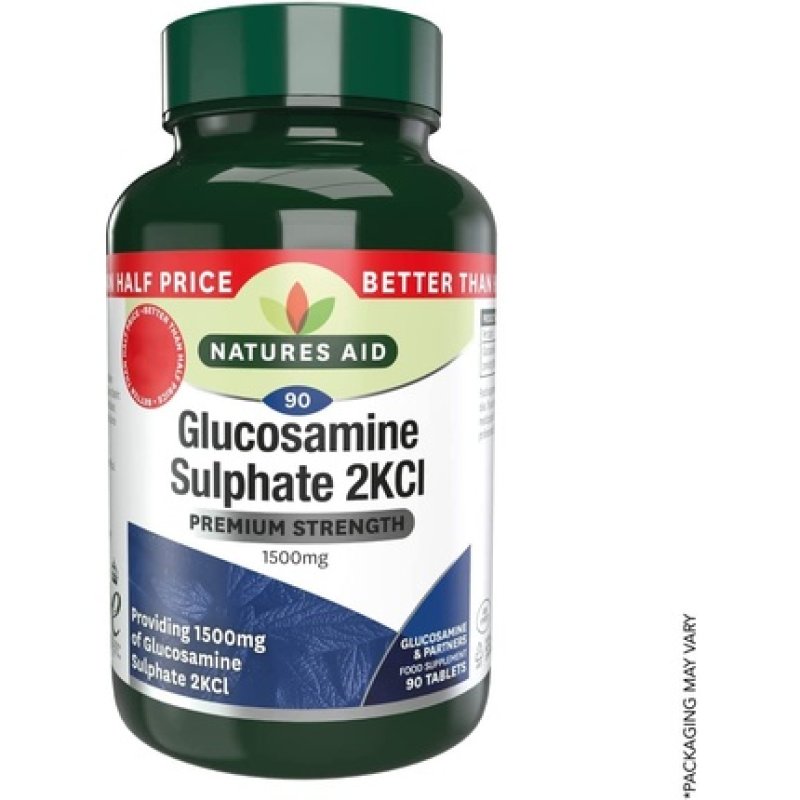 Natures Aid Glucosamine Sulphate 1500mg High Strength Salt Free 90 Tablets