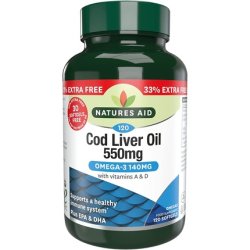 Natures Aid Promotional Packs Clo 550mg 120 Capsules 33% Extra Fill