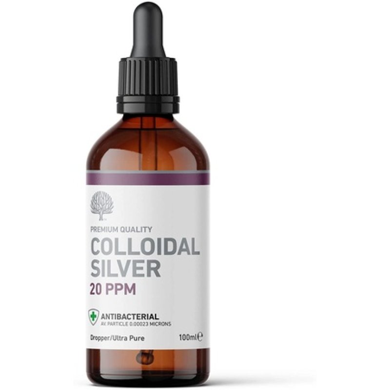 Premium Quality Colloidal Silver 20ppm Dropper Bottle 100ml High pH 9.0