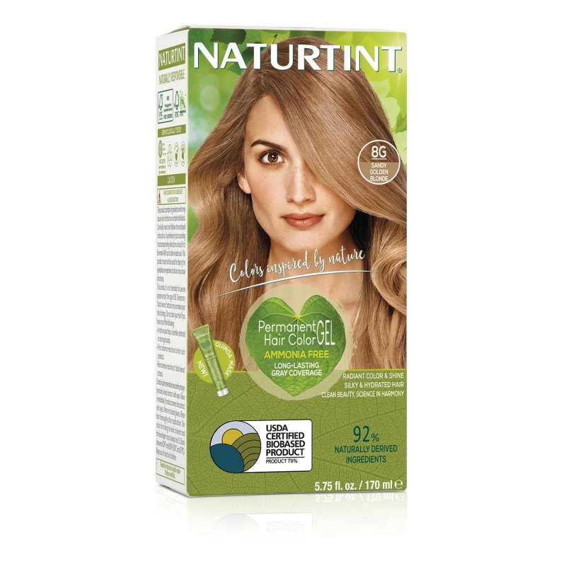 Naturtint 8G Sandy Golden Blonde Hair Color 165ml 100g